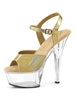 Sexy Sandalen für Frau Blond Leder Peep Toe Monk Strap Stiletto Sexy Schuhe