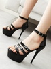 Sexy Sandalen für Frau Leder Round Toe Sexy Schuhe