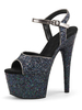 Sexy Sandalen für Frau Stiletto Silber PU Leder Peep Toe Monk Strap Sexy Sandalen