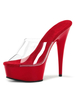 Sexy Sandalen für Frau Ture Red Peep Toe Platform Stiletto Sandalen