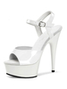 Sexy Sandalen für Frau Weiß Leder Peep Toe Monk Strap Sexy Schuhe