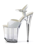 Sexy Sandalen für Frau White Peep Toe 7;9 Stiletto Platform Sexy Schuhe