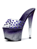 Sexy Sandalen für Frauen Blau genietet Chunky High Heels