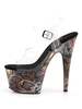 Sexy Sandalen für Frauen-Schwarz-Gold PU-Leder-runde Zehe Transarent Sexy Sandalen