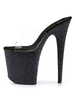 Sexy Sandalen mit hohen Absätzen Schwarze Peep Toe Plateausandalen aus PU-Leder