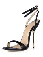 Sexy Sandaletten Leder in Schwarz