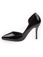 Sexy Spitze Sandalen aus Lack-PU mit Stilettos in Schwarz
