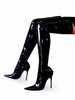 Sexy Stiefel aus PU mit High-Heels in Schwarz