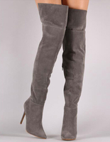 Sexy Stiefel über Knie High Heel Stiefel Damen Spitzen Zehen Winter Stiefel mit Reißverschluss