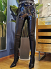Sexy Stiefel der Frauen spitz auf Slip-On Schnalle Stiletto Ferse über dem Knie schwarzen Oberschenkel hohe Stiefel