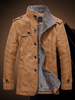 Shearling Mantel Männer Stehkragen kurze Jacke Baumwolle grau Winter Mantel Baumwolle