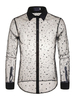 Sheer Shirt Man Mesh Turndown Kragen Casual Shirts