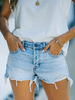 Shorts für Damen Hellhimmelblau Cowboy Denim Straight Shorts Hotpants