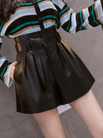 Shorts für Frau Casual Leder Schwarz Casual Shorts