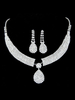 Silber Abend Schmuck Set Glitter Strass Bib Halskette Ohrringe