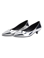 Silber Abendschuhe 2020 Kitten Heel Pumpen Übergröße Spitze Schlüpfen Schuhe