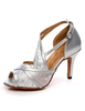 Silber Ballsaal Schuhe Peep Toe Mesh High Heel Tanzschuhe Latin Dancing Schuhe für Frauen