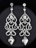 Silber baumeln Ohrringe 1920er Jahre Vintage Flapper Strass Kronleuchter Anweisung Abend Ohrringe