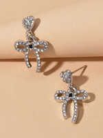 Silber baumeln Ohrringe Schleifen Frauen Schmuck