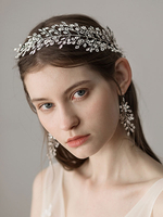 Silber Braut Stirnband Strass Kopfschmuck Hochzeit Haarschmuck