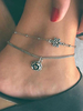 Silber Charm Fußkettchen Blume Vintage Knöchel Armband Strand Schmuck