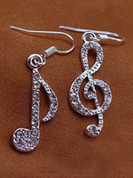 Silber Dangle Ohrring Strass Hinweis Legierung Frauen asymmetrische Ohrring