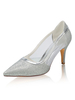 Silber Glitter Party Schuhe Hochzeit Pumps Spitz Pfennigabsatz Brautschuhe