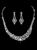 Silber Hochzeit Halskette Set Strass Perlen Schmuck Set Braut Ohrringe und Halskette