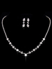 Silber Hochzeit Halskette Set Strass Perlen Schmuck Set Braut Ohrringe und Halskette