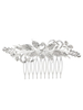 Silber Hochzeit Kamm Blatt Strass Perlen Braut Haarschmuck