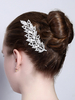 Silber Hochzeit Kamm Strass Blatt Legierung Braut Haar Accssories