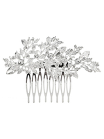 Silber Hochzeit Kamm Strass Kopfschmuck Perlen Braut Haarschmuck