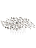 Silber Hochzeit Kamm Strass Kopfschmuck Perlen Braut Haarschmuck