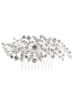 Silber Hochzeit Kamm Strass Kopfschmuck Perlen Braut Haarschmuck