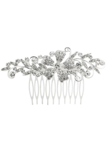 Silber Hochzeit Kamm Strass Kopfschmuck Perlen Braut Haarschmuck
