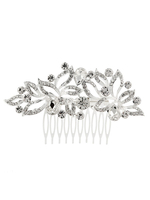 Silber Hochzeit Kamm Strass Kopfschmuck Perlen Braut Haarschmuck