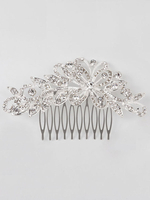 Silber Hochzeit Kämme Strass Kopfschmuck Perlen Braut Haar Zubehör
