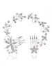 Silber Hochzeit Kopfschmuck Double Kamm Stirnband Strass Perlen Braut Haar Zubehör
