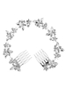 Silber Hochzeit Kopfschmuck Kamm Stirnband Strass Perlen Braut Haarschmuck
