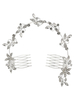 Silber Hochzeit Kopfschmuck Kamm Strass Blumen Stirnband Braut Haart Zubehör