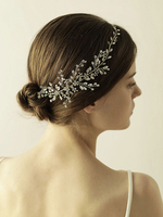 Silber Hochzeit Kopfschmuck Zweig Stirnband Strass Braut Haar Zubehör