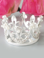Silber Hochzeit Krone Perle Strass Kopfschmuck Braut Haarschmuck