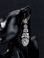 Silber Hochzeit Ohrringe Strass durchbohrt Brautschmuck