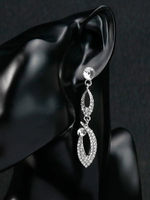 Silber Hochzeit Ohrringe Strass durchbohrt Brautschmuck