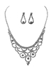 Silber Hochzeit Schmuck Set Strass Karabinerverschluss Braut Halskette mit Ohrringe
