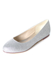 Silber Hochzeit Schuhe Glitter Runde Zehe Slip On Brautjungfer Schuhe Frauen Ballerinas