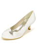 Silber Hochzeit Schuhe Kitten Heel Plissee Strass Slip-on Brautschuhe