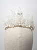Silber Hochzeit Tiara Krone Perlen Kristall Kopfschmuck Braut Haarschmuck