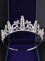 Silber Hochzeit Tiara Krone Royal Vintage Headpieces Strass Braut Haarschmuck