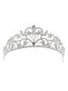 Silber Hochzeit Tiara Krone Strass Perlen Kopfschmuck Braut Haarschmuck